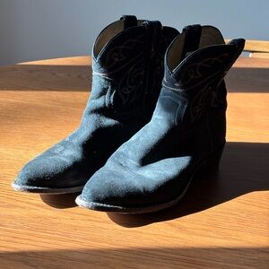 Frye Black Suede Ankle Booties